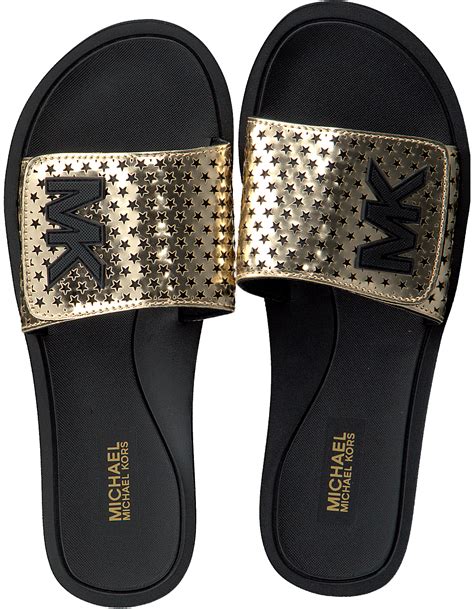 zwarte slippers michael kors|michael kors slippers on sale.